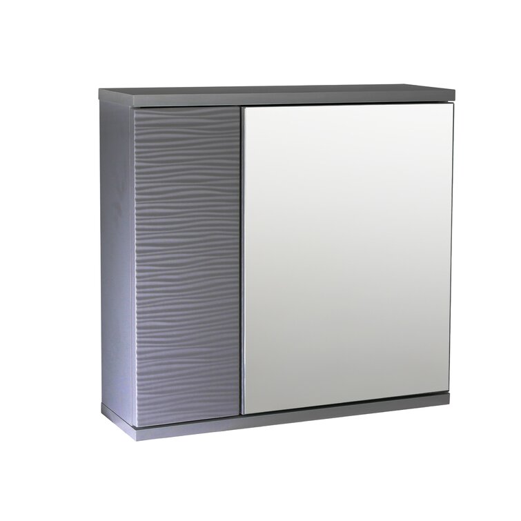 White wave mirror deals cabinet